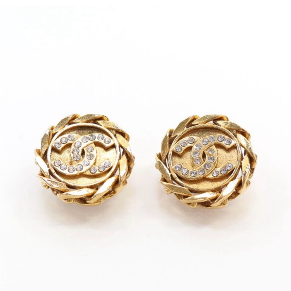 Chanel Vintage Circle Crystal Clip
On Earrings